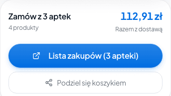 Fragment prawdziwego wyniku: przycisk listy zakupów