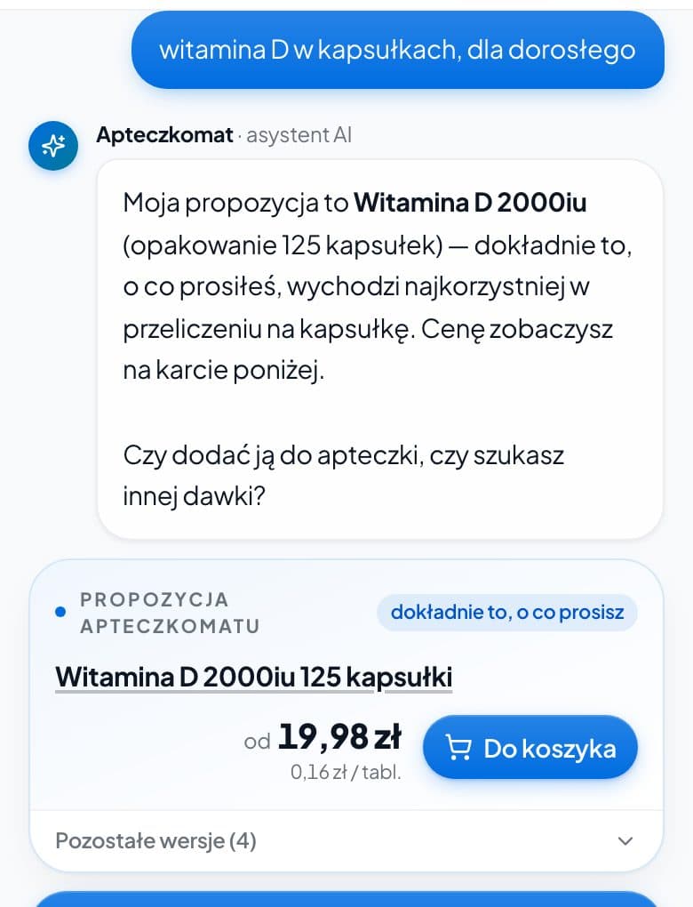 Apteczkomat proponuje produkt z cenami w aptekach